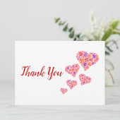 Carte De Remerciements Cœurs Floraux  (Debout devant)