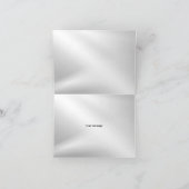 Carte De Remerciements Coeurs gris brillant argent mariage Elégant géomét (Intérieur)