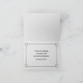 Carte De Remerciements Coeurs simples et romantiques Mariage gris clair (Intérieur)