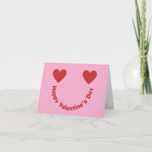 Carte De Remerciements Cœurs Sourire Joyeux Message de la Saint-Valentin