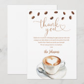Carte De Remerciements Coffee Bean Brewing Baby Shower (Devant / Derrière)