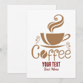 Carte De Remerciements Coffee Lover Design – Minimal Coffee Cup Graphic (Devant / Derrière)