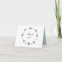 Carte de remerciements colibri