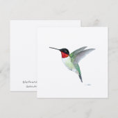 Carte De Remerciements Colibri à gorge rubis en vol (Devant / Derrière)