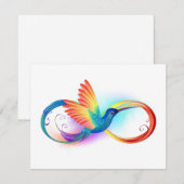 Carte De Remerciements Colibri arc-en-ciel avec symbole Infinity (Devant / Derrière)