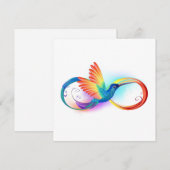 Carte De Remerciements Colibri arc-en-ciel avec symbole Infinity (Devant / Derrière)