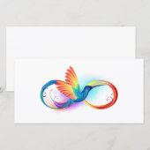 Carte De Remerciements Colibri arc-en-ciel avec symbole Infinity (Devant / Derrière)