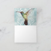 Carte De Remerciements Colibri avec l'arrière - plan de Flourish (Intérieur)