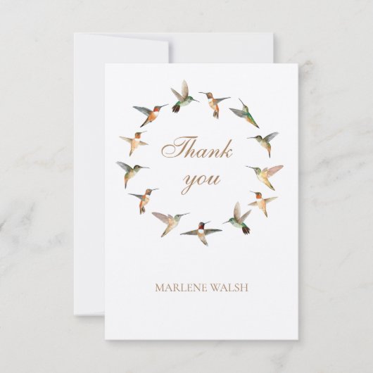 Carte De Remerciements Colibri personnalisé (Devant)