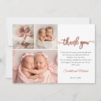 Collage de 3 photos de jumelles bébés filles avec