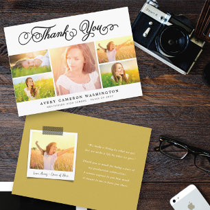 Carte De Remerciements Collage de 5 photos de remise de diplômes en écrit