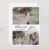 Carte De Remerciements Collage de photos avec message éditable écriture c (Devant / Derrière)