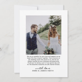 Carte De Remerciements Collage de photos avec message éditable écriture c