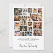 Carte de remerciements Collage de photos commémora (Devant)