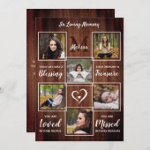 Carte De Remerciements Collage de photos commémoratives rustiques (Devant / Derrière)