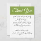 Carte De Remerciements Collage de photos de mariage élégant de colibri (Dos)