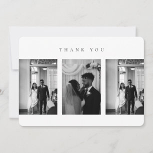 Carte De Remerciements Collage de photos de mariage moderne classique arr