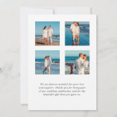 Carte De Remerciements Collage de photos de mariage sur la plage tropical (Dos)