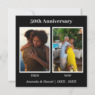 Carte De Remerciements Collage de photos noir et blanc pour anniversaire