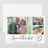 Carte De Remerciements Collage de photos pour les 50 ans de mariage Amour (Devant / Derrière)