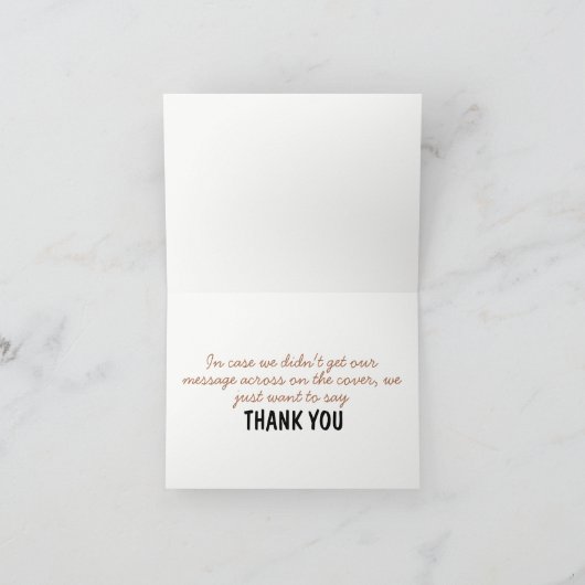 Carte De Remerciements Collage de typographie multilingue violet marron n (Intérieur)