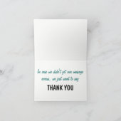 Carte De Remerciements Collage de typographie verte bleue multilingue (Intérieur)