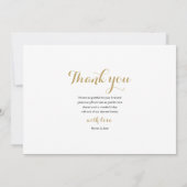 Carte De Remerciements Collage photo de mariage écriture or moderne (Dos)