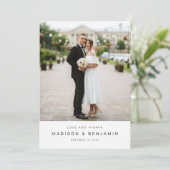 Carte De Remerciements Collage photo de mariage élégant et moderne (Debout devant)