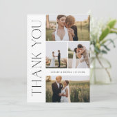 Carte De Remerciements Collage photo de mariage moderne (Debout devant)