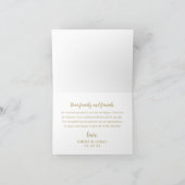 Carte De Remerciements Collage photo de monogramme de mariage élégant ros (Intérieur)