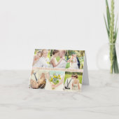 Carte De Remerciements Collage photo de monogramme de mariage élégant ros (Devant)