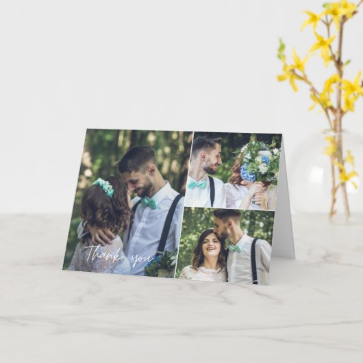 Carte de remerciements Collage photo du jour du ma (Fleur jaune)