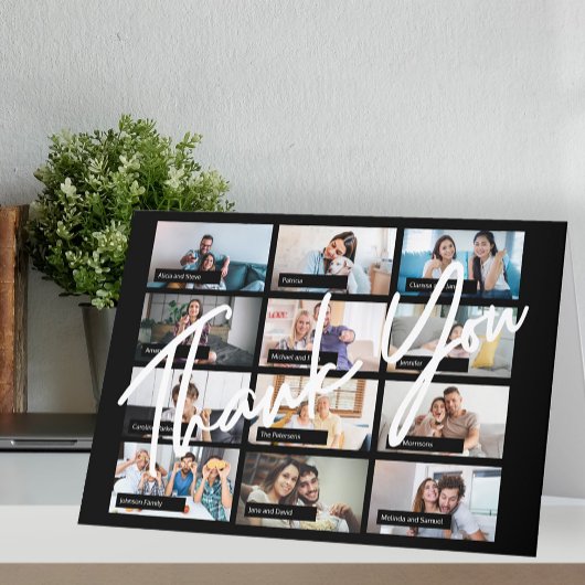 Carte De Remerciements Collage photo élégant moderne fête virtuelle en li