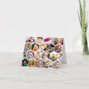 Carte De Remerciements Collage photo Hexagon