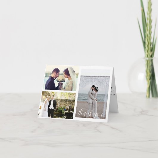 Carte De Remerciements Collage photo mariage 3 (Devant)