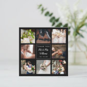 Carte De Remerciements Collage photo Mariage de script simple (Debout devant)