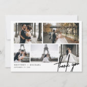 Carte De Remerciements Collage photo moderne à la main (Devant)