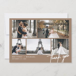 Carte De Remerciements Collage photo moderne à la main Tan