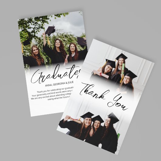 Carte De Remerciements Collage photo moderne Amis Graduation