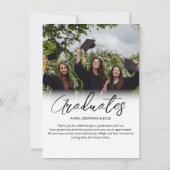 Carte De Remerciements Collage photo moderne Amis Graduation (Dos)