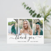 Carte De Remerciements Collage photo moderne Elégant Graduation (Debout devant)