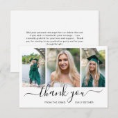 Carte De Remerciements Collage photo moderne Elégant Graduation (Devant / Derrière)