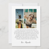 Carte De Remerciements Collage photo moderne noir blanc Graduation (Dos)