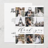 Carte De Remerciements Collage photo moderne White Calligraphy 9 (Devant / Derrière)