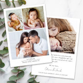 Carte De Remerciements Collage photo multi photo simple pour bébé