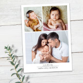 Carte De Remerciements Collage photo multi photo simple pour bébé