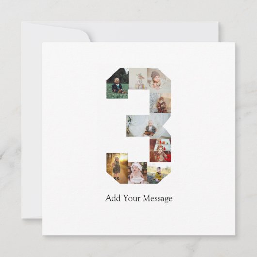 Carte De Remerciements Collage photo noir et blanc numéro 3 (Devant)