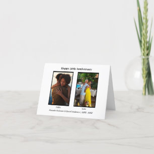 Carte De Remerciements Collage photo noir et blanc pour anniversaire de m