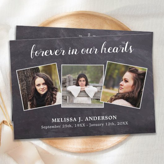 Carte De Remerciements Collage photo rustique Sympathy Funeral