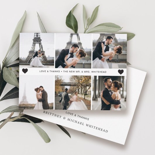 Carte De Remerciements Collage photo simple et moderne à la main